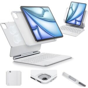 ESR Keyboard Case for iPad Air 11 M3 M2 Pro 11 Removable Cover White